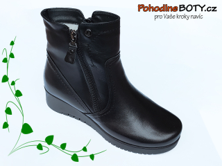 Dámské kožené zimní boty na klínku Aldex