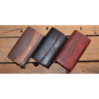 Luxusní dámská zipová kožená velká červená peněženka 1800