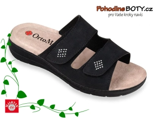 Dámský pohodlné nazouváky Ortomed 2622 černé suchý zip