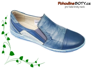 Dámské kožené mokasíny modrý melír Aldex 1516