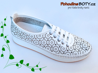 Elegantní dámské boty Aurelia bílé kožené 