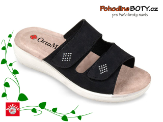 Dámský pohodlné nazouváky Ortomed 2622/b černé suchý zip