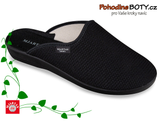 Pánské pohodlné domácí pantofle Mjartan černé prodyšné 608 S142