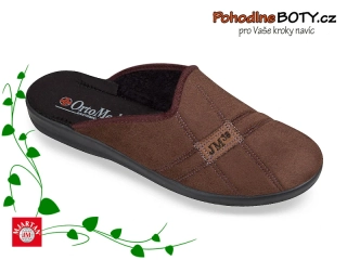 Pánské pohodlné domácí pantofle Mjartan hnědé 608 T72