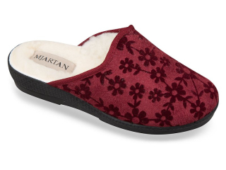 Dámské pohodlné pantofle s kožíškem Mjartan vínové 8057 C70