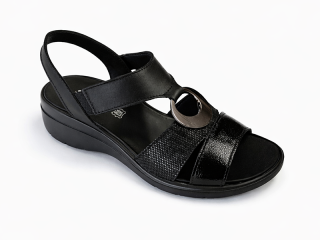 Dámské kožené sandály Imac černé 219404