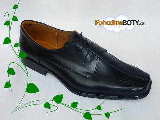 Společenské polobotky černé kůže Hujo