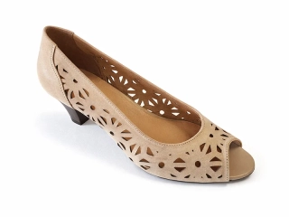 Lodičky béžové otevřená špice K-2539