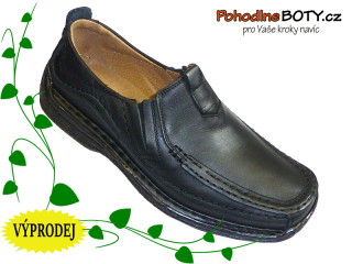 Pánské kožené mokasíny černé Askor